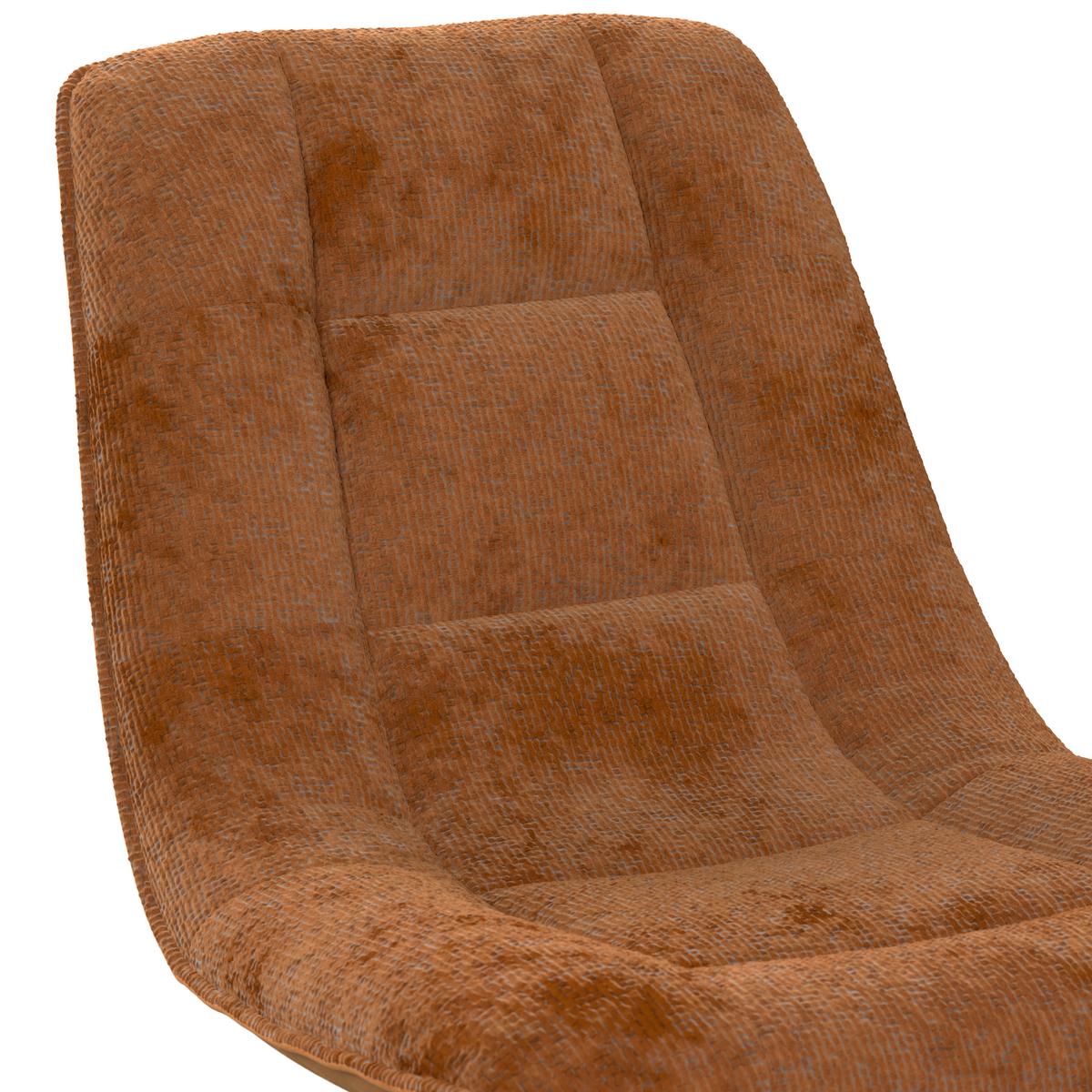 Relaxsessel Sofia Chenille orange, B: 77 cm - Schwarz/Orange, MODERN, Textil/Metall (77/88/94cm)