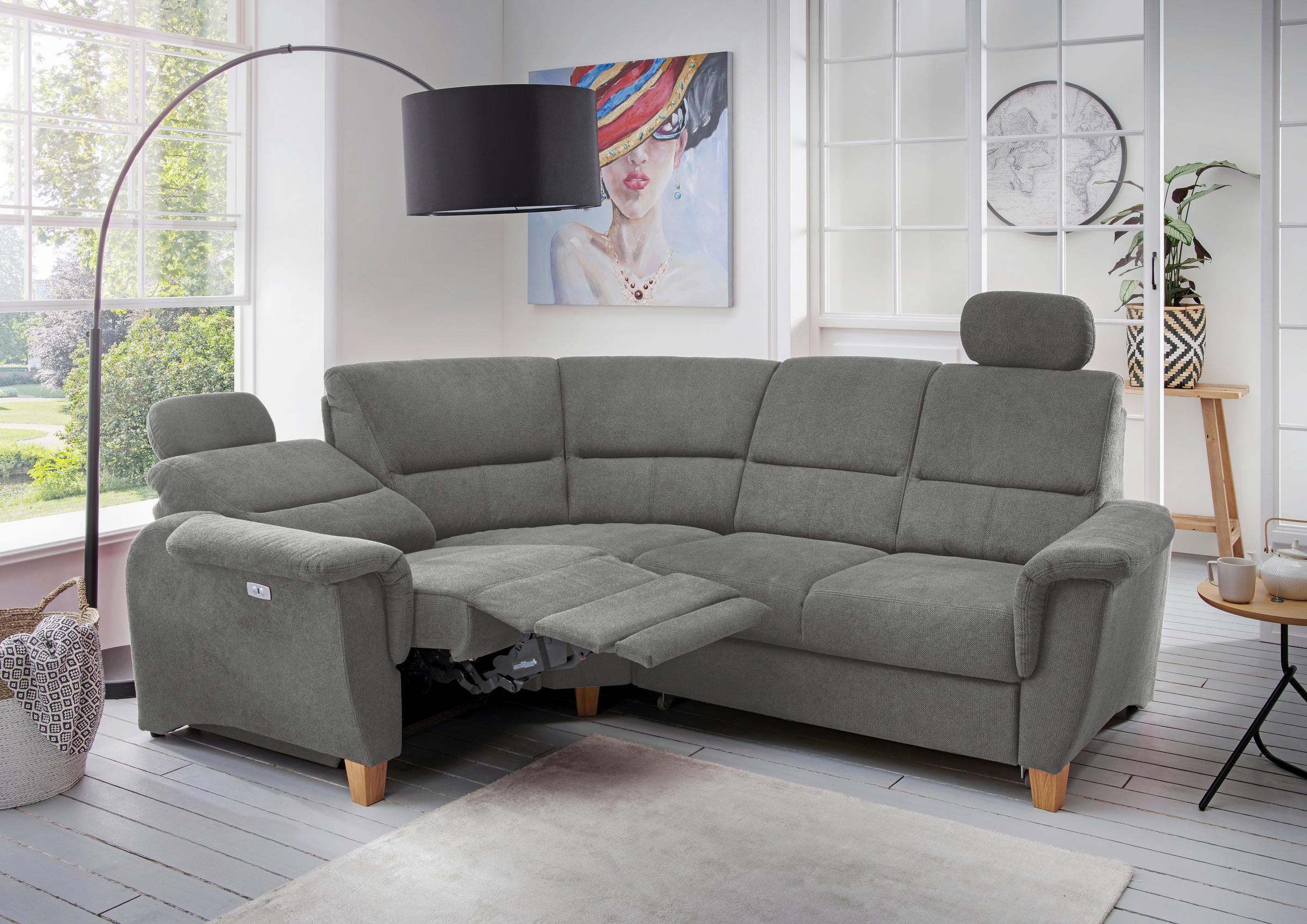 Dunkelbraune Eckcouch mit Relaxfunktion