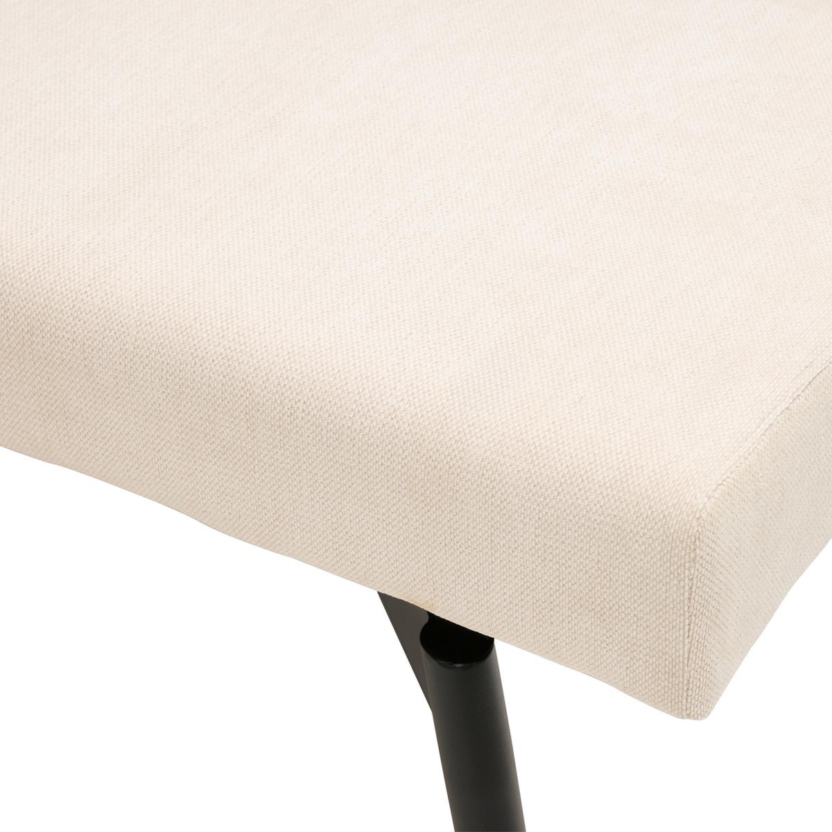 Sitzbank Tinos ohne Lehne Beige, B: 140 cm - Beige/Schwarz, KONVENTIONELL, Textil/Metall (140/49/47cm) - MID.YOU