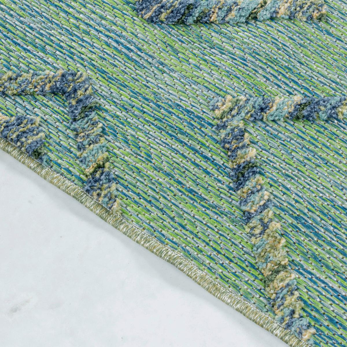 Flachwebteppich Bahama - Grün, Design, Textil (140/200cm) - Novel