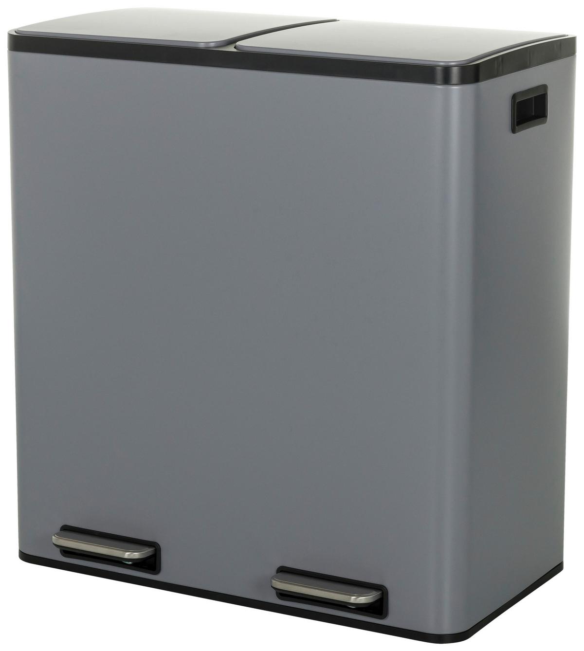 Abfallsammler Clean Xiii Schwarz B: 58,5 cm - Schwarz/Grau, MODERN, Kunststoff/Metall (58,5/62/32cm) - MID.YOU