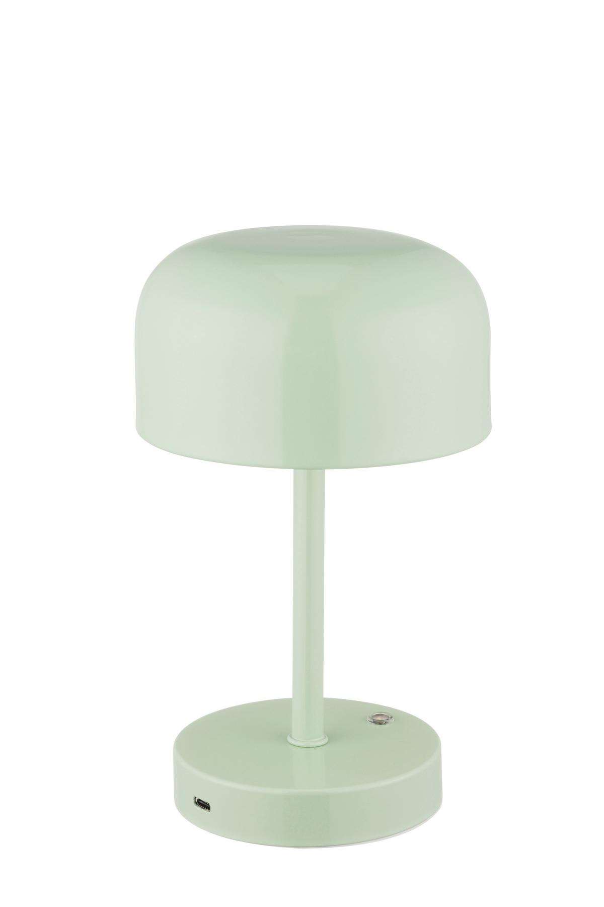 STOLNÍ LAMPA NA BATERIE SOFTI - šedá/světle zelená, Moderní, kov/plast (10/22,5/12,5cm) - Mömax