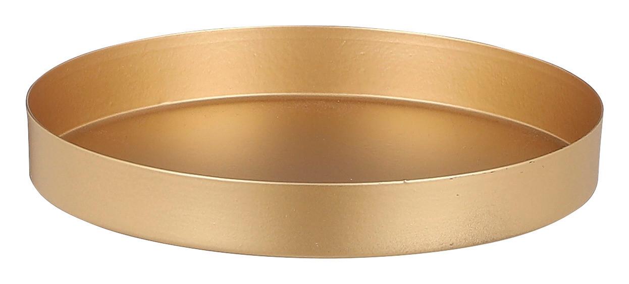 Dekoračný Tanier Lumina, Ø: 15,5cm - zlatá, Romantický / Vidiecky, kov (15,5/2cm)