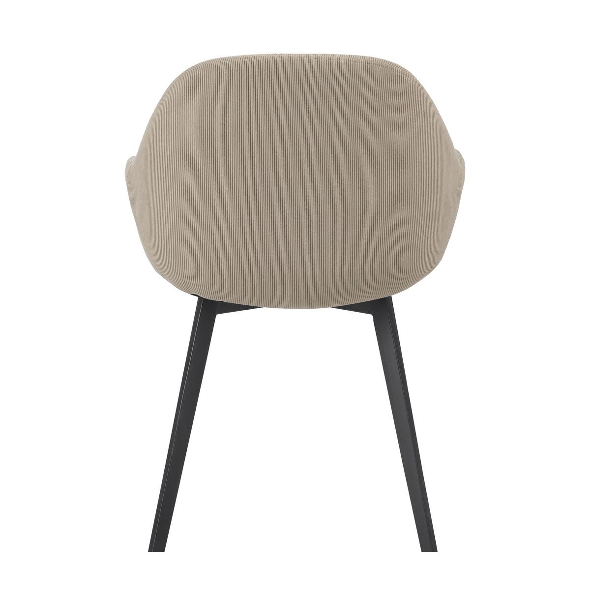 Armlehnstuhl-Set Cas Taupe B: 57cm - Taupe/Schwarz, MODERN, Textil/Metall (57/84/61cm) - Livetastic
