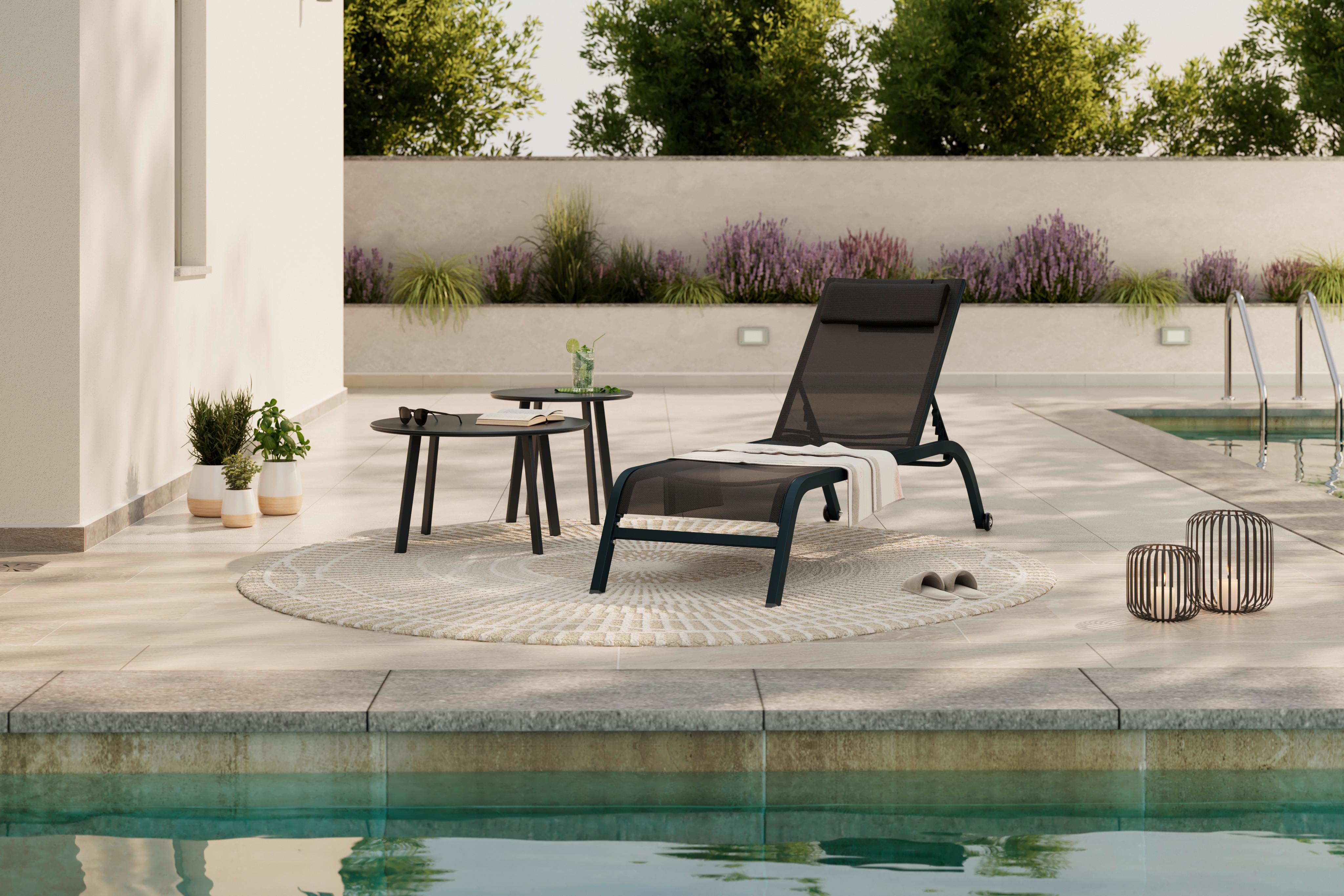 Gartenbeistelltisch Amelia - Schwarz, MODERN, Metall (70/50/40/45/70/50cm) - Luca Bessoni