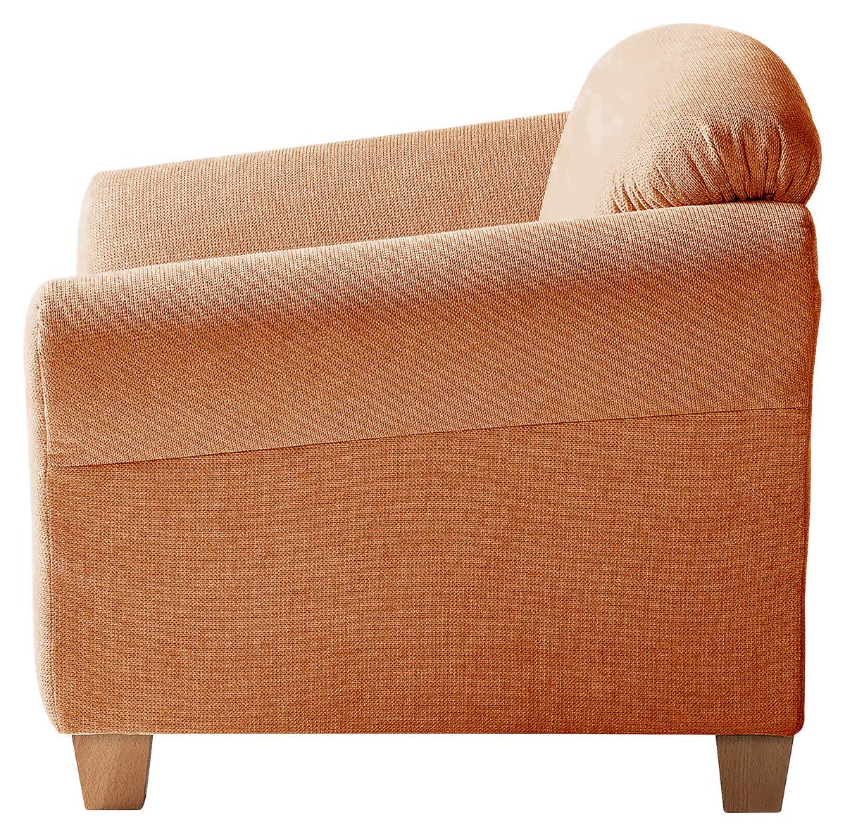 Sessel Gotland terracotta Rücken echt, 101x84x89 cm - Terracotta/Naturfarben, KONVENTIONELL, Textil (101/84/89cm) - Sit & More