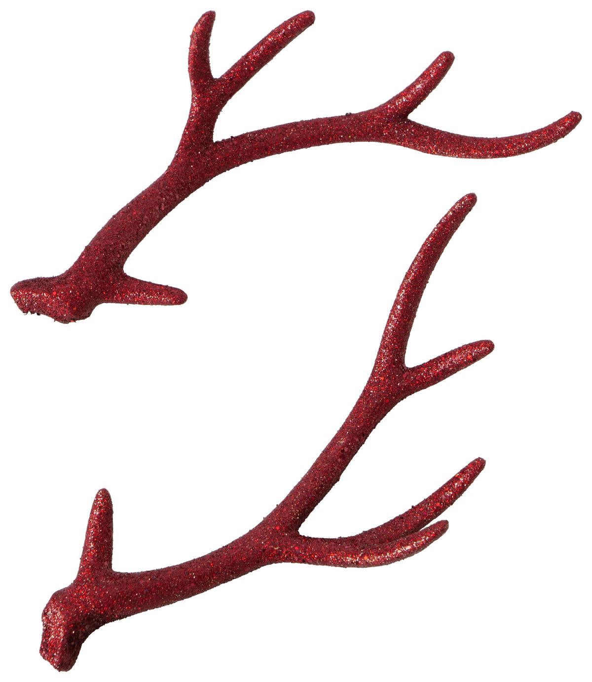 Weihnachtsdeko Geweih Kunststoff 2 Stk. - Basics, Kunststoff (16/30cm)