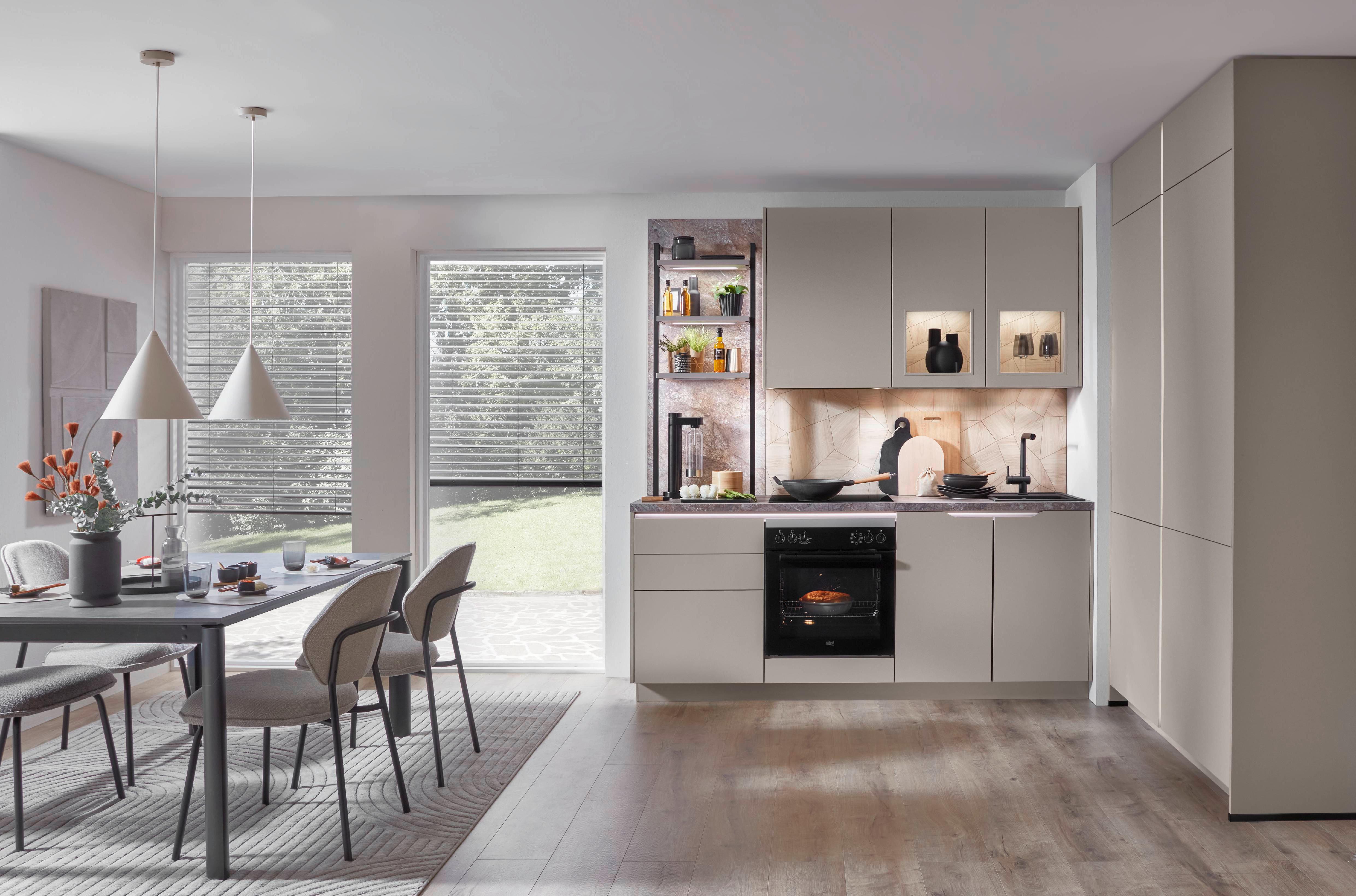 Eckküche Sidney - Hellbraun/Dunkelbraun, MODERN, Holzwerkstoff (273,2/218,1cm) - Vertico