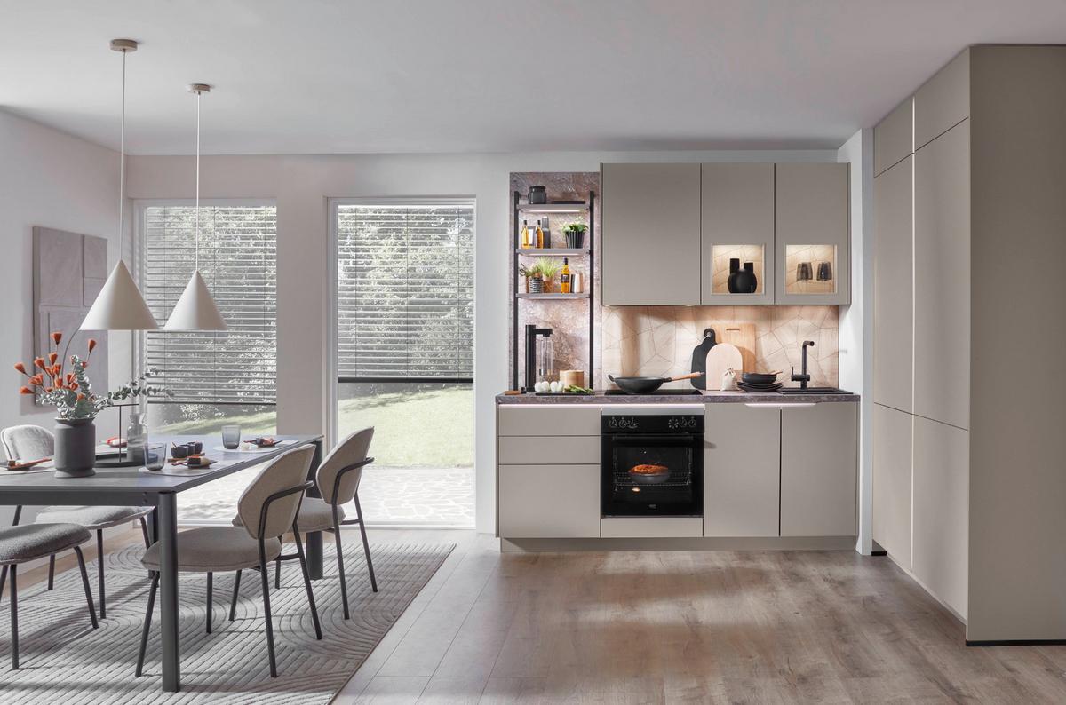 Eckküche Sidney - Hellbraun/Dunkelbraun, MODERN, Holzwerkstoff (273,2/218,1cm) - Vertico