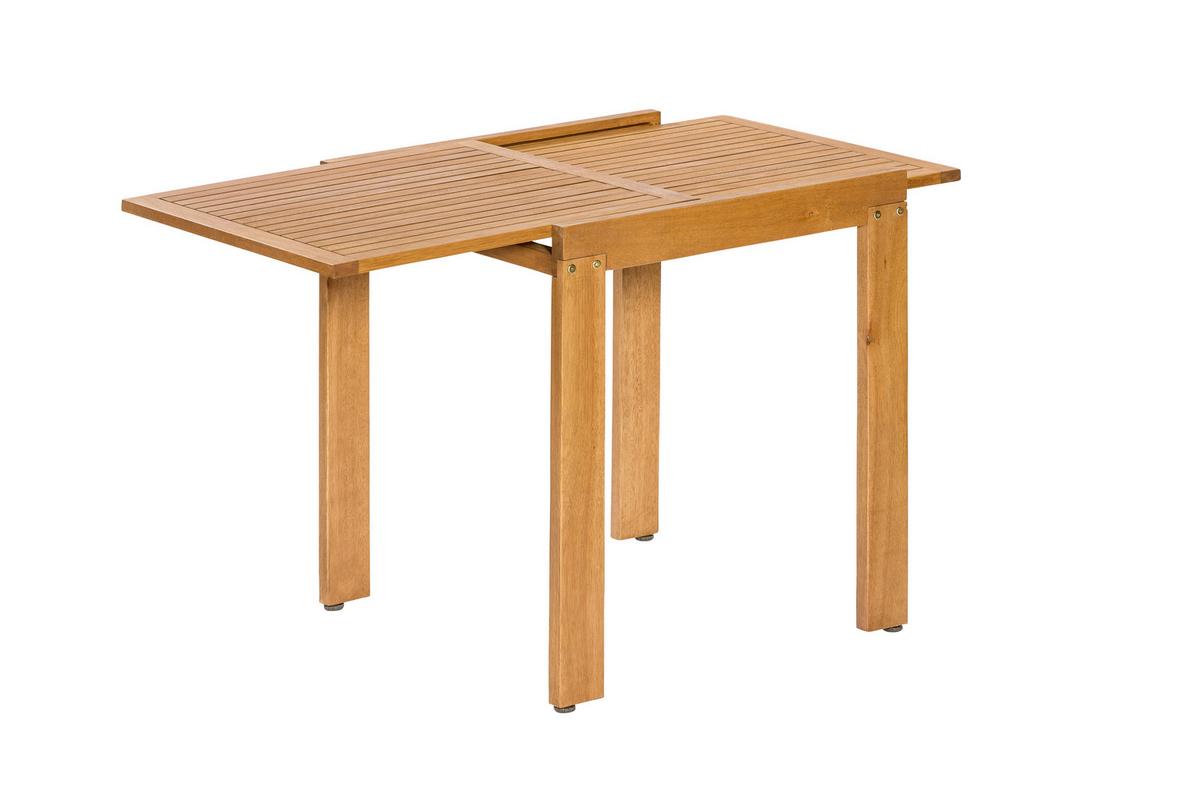 Balkontisch Ausziehbar Eukalyptus Natur - Naturfarben, KONVENTIONELL, Holz (65/77,5/130cm) - Gardenson
