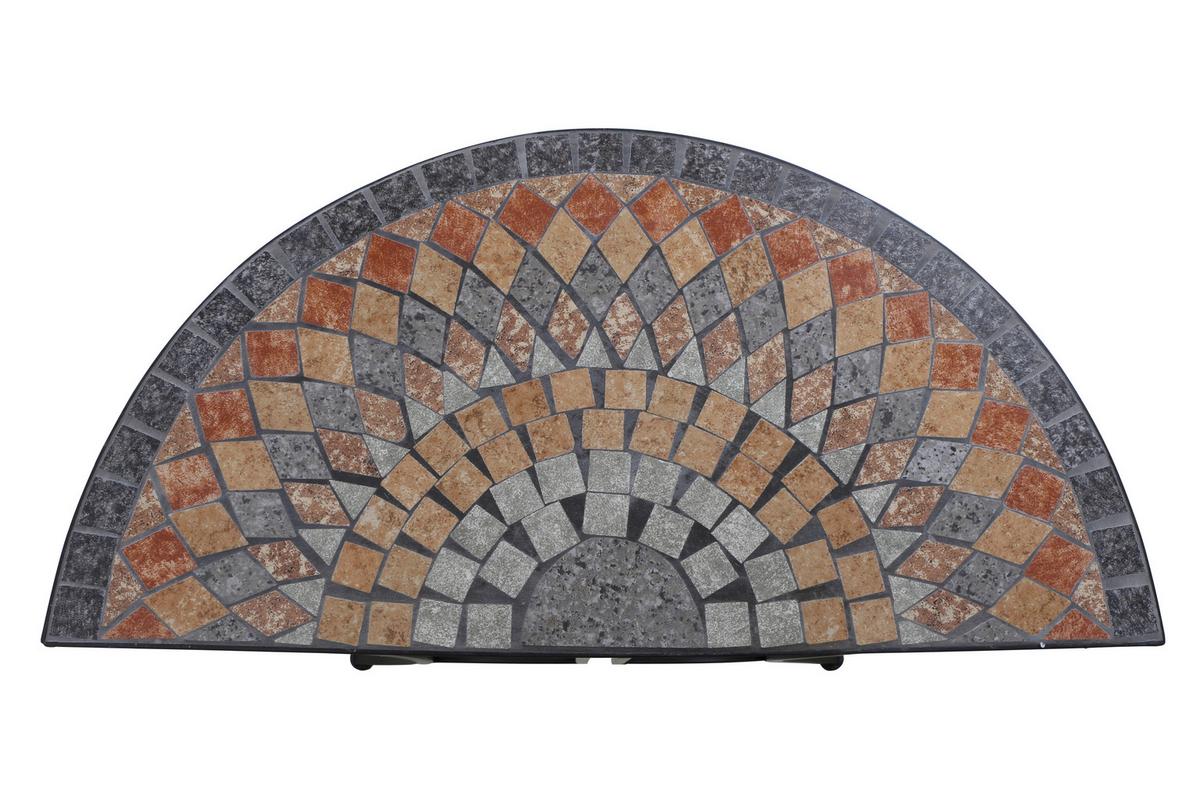 Gartentisch Kreamik/Metall L 70 cm - Multicolor/Schwarz, MODERN, Keramik/Metall (70/35,5/71cm) - Siena Garden