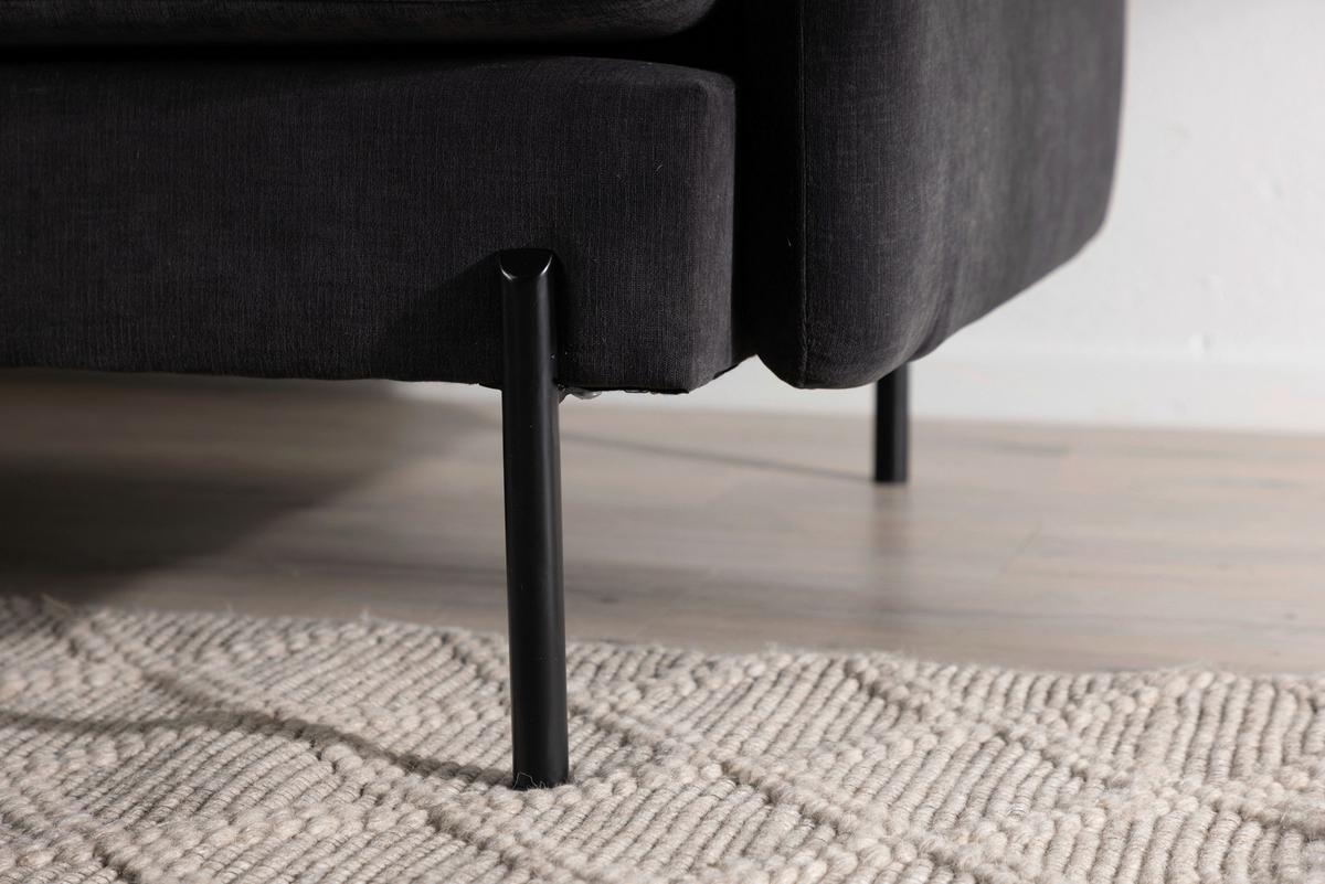 2-sitzer-sofa Antibes - Schwarz, Design, Textil/Metall (209.5/86/87cm) - Livetastic