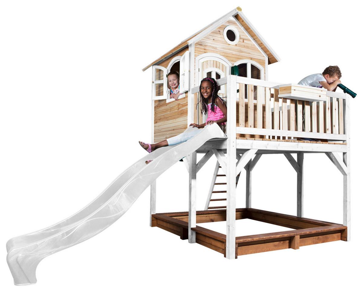 Spielturm A030.151.91 - Weiß/Braun, KONVENTIONELL, Holz (377/291/255cm) - Ambia Garden
