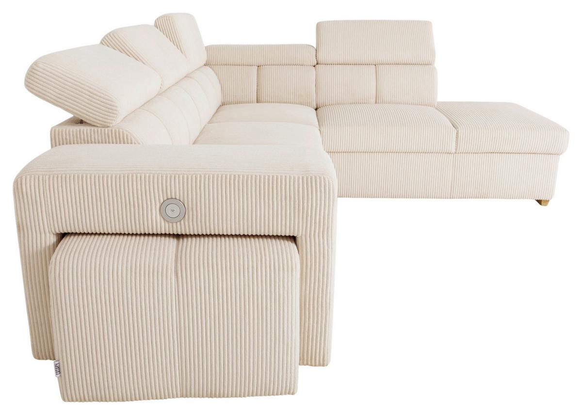Ecksofa Sirius L creme, 267x218cm - Eichefarben/Creme, KONVENTIONELL, Holz/Holzwerkstoff (267/218cm)