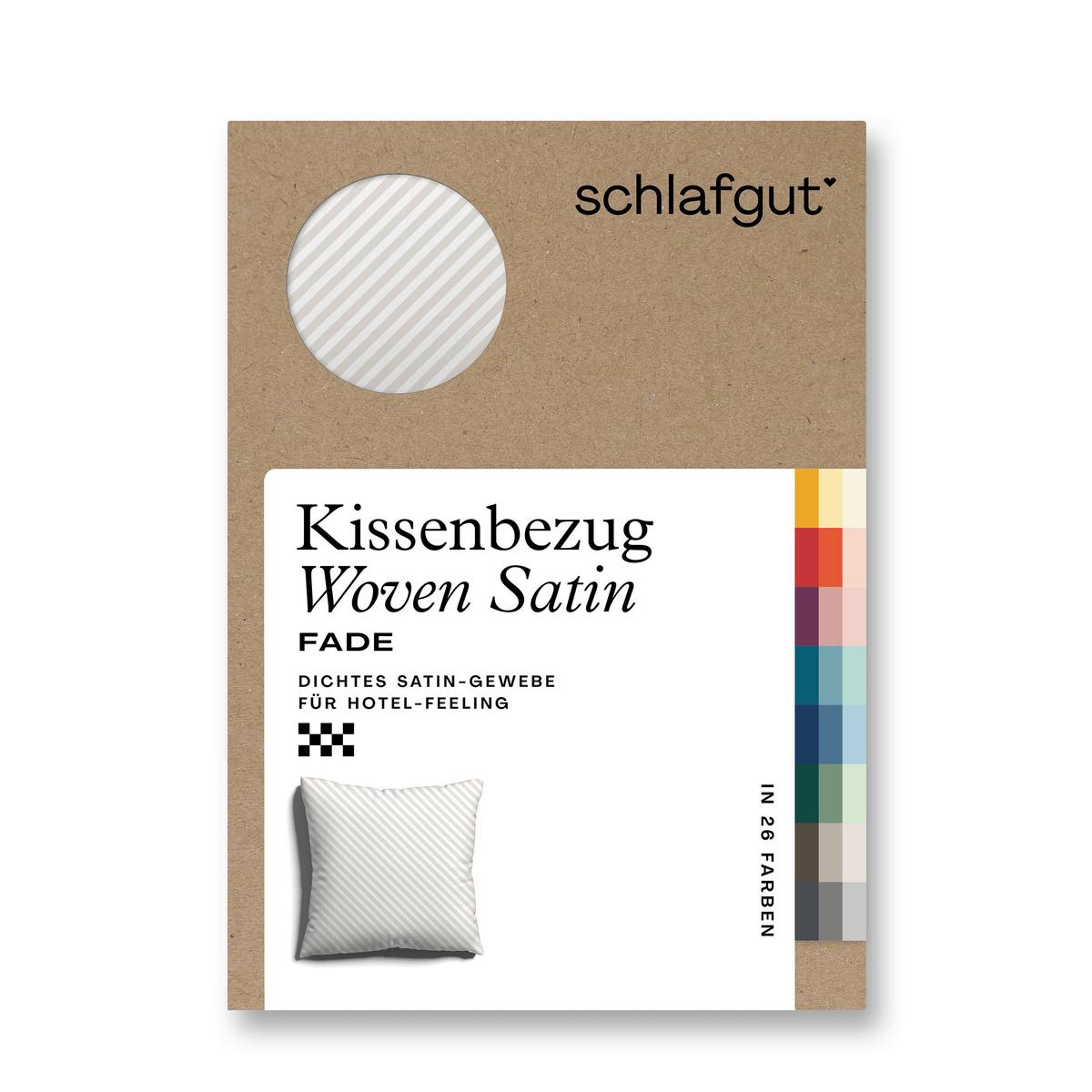 Kissenhülle Woven Satin Fade - Taupe/Weiß, Basics, Textil (40/40cm) - Schlafgut