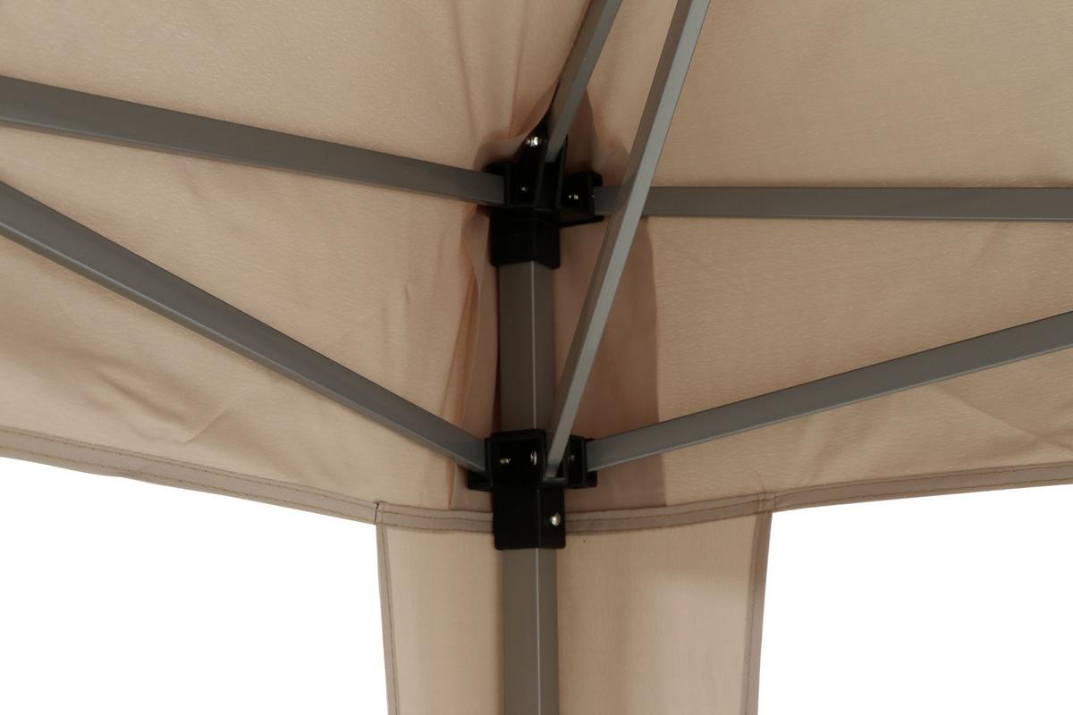 Pavillon Siena Garden 300x300 Cm Wetterbeständig - Taupe/Grau, KONVENTIONELL, Textil/Metall (300/260/300cm) - Siena Garden