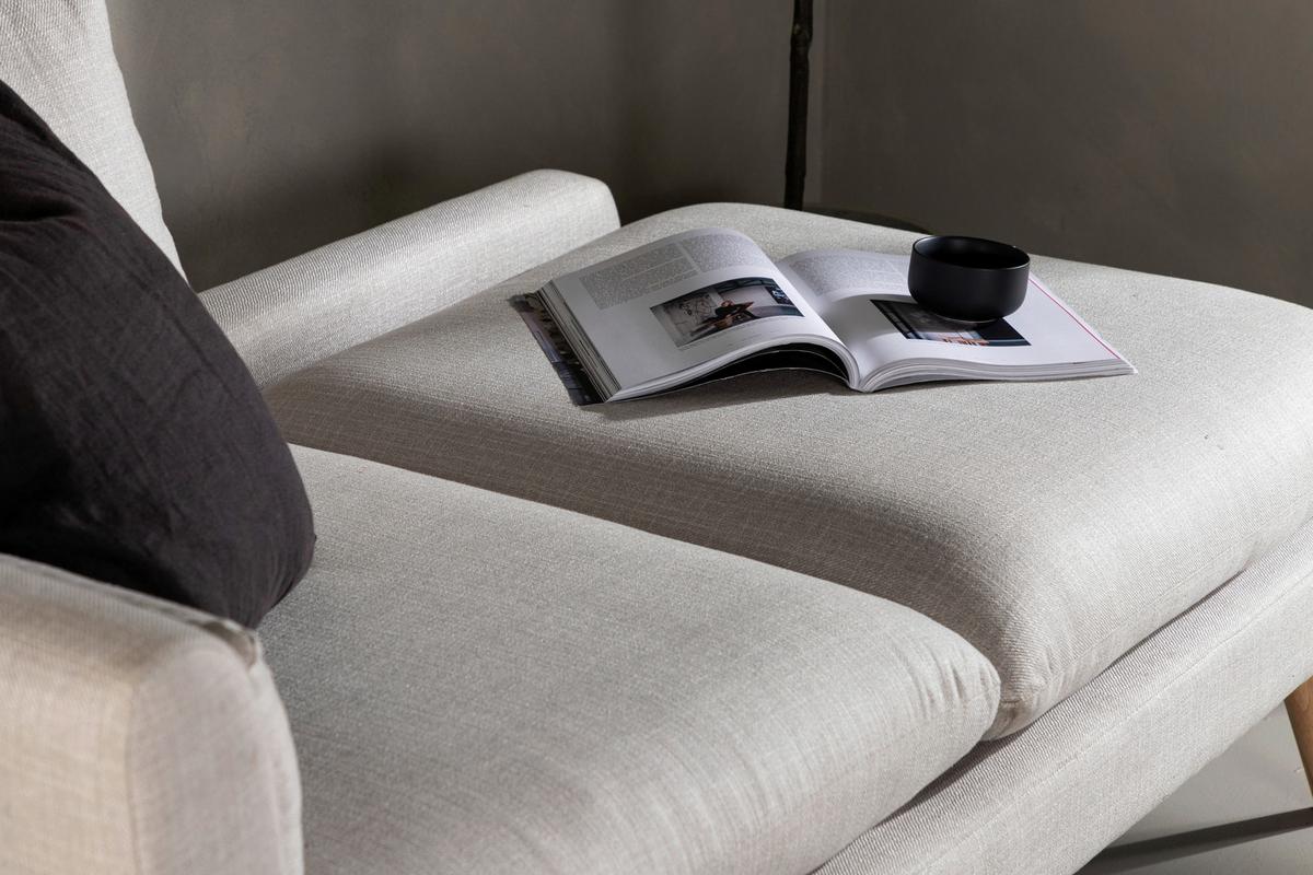 Récamiere Tacoma - Beige, Design, Holz/Textil (174/80/93cm) - Livetastic