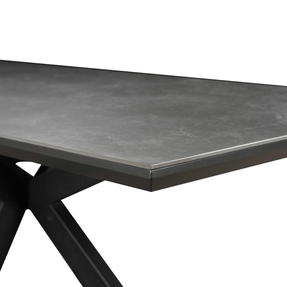 Étkezőasztal Michelle - fekete/sötétszürke, Modern, faalapú anyag/fém (180/90/76cm) - MID.YOU