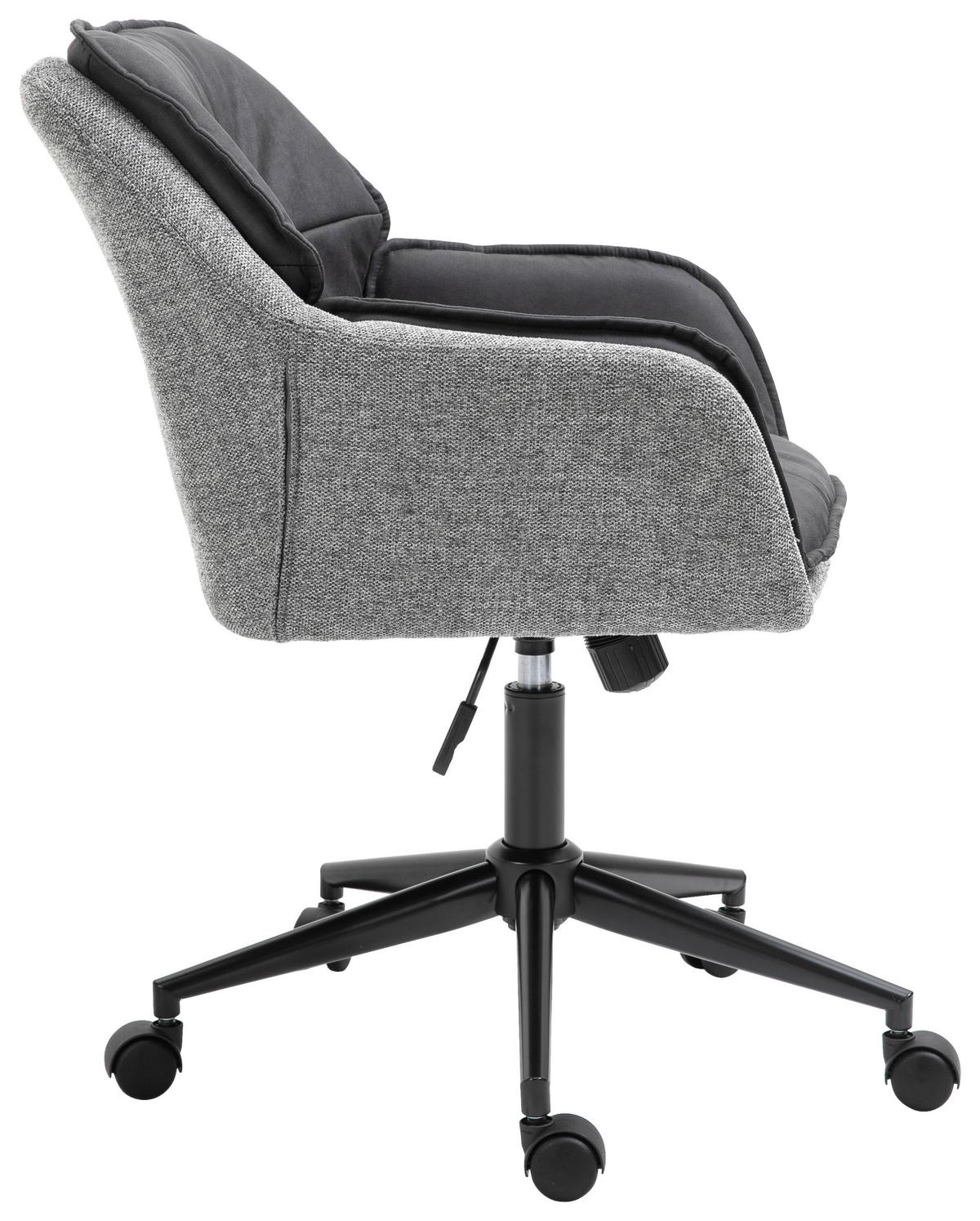 Drehstuhl Lukas - Schwarz/Grau, MODERN, Kunststoff/Textil (64/92/62cm) - Livetastic