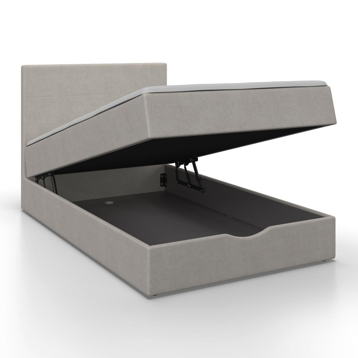Boxspringová postel ACE 120x200, světle šedá - černá/světle šedá, Moderní, dřevo/textil (120/200cm) - Bessagi Home
