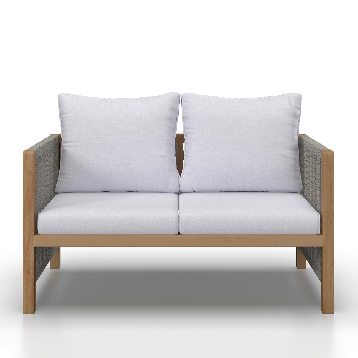 TERASOVÁ SEDACÍ SOUPRAVA EFFIE - světle šedá, Moderní, dřevo/textil (124/64,5/63,5cm) - Bessagi Garden