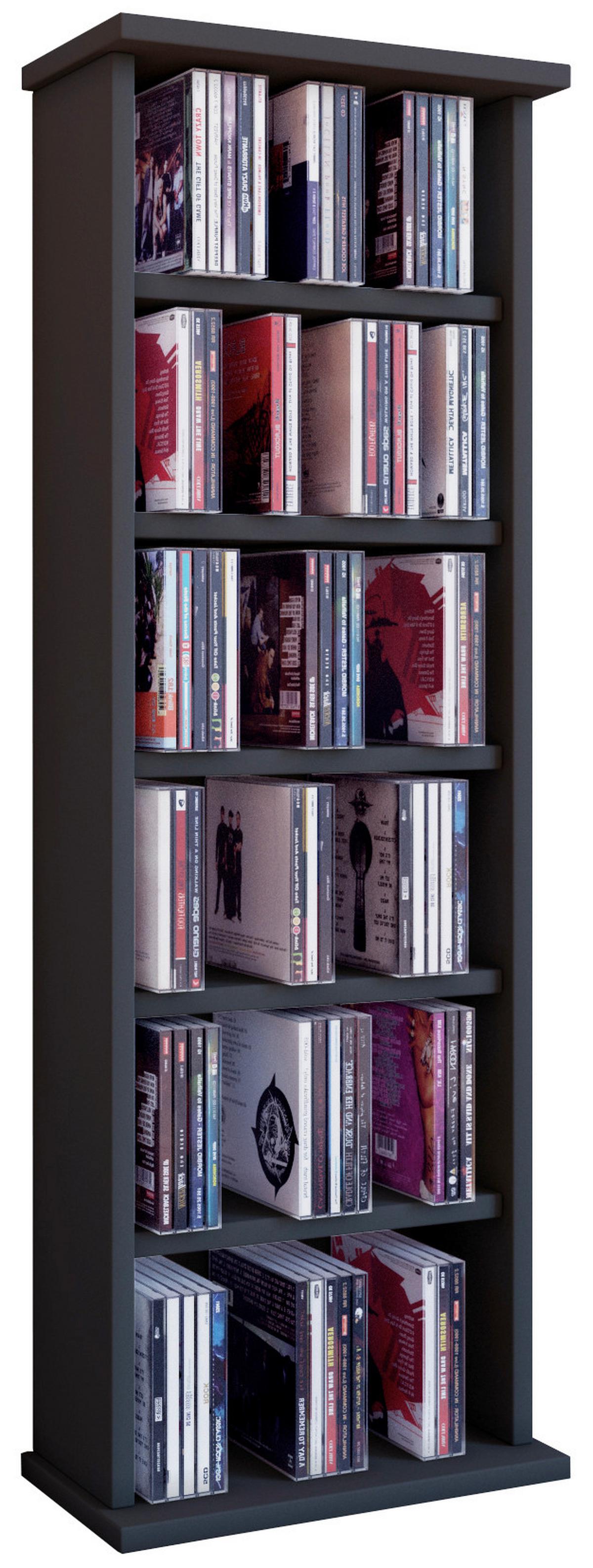 CD Regál Vostan černý - černá, Konvenční, kompozitní dřevo (31/92/18cm) - MID.YOU