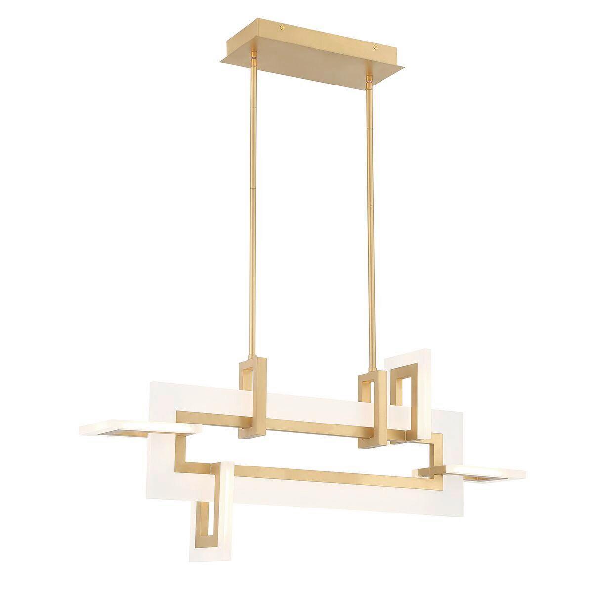 Led Függőlámpa Qn-Inizio-Lp-S-Bg - aranyszínű, Design, műanyag/fém (47,5/84/14cm) - Elstead Lighting