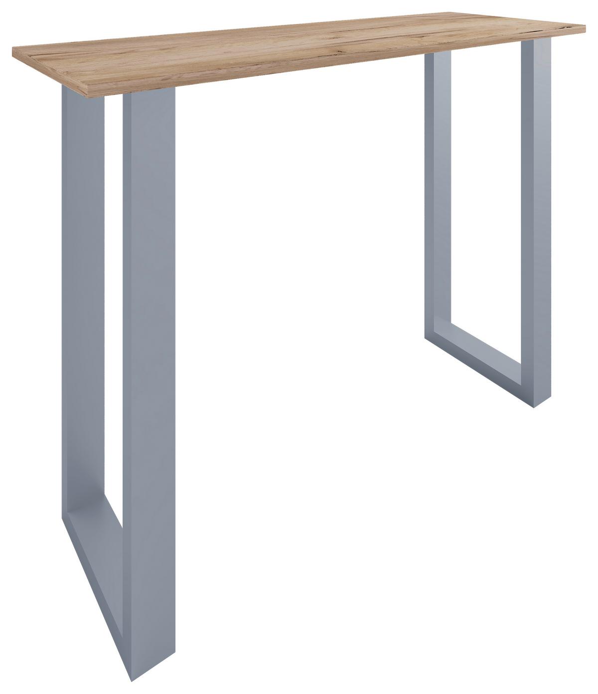 Bartisch Xona B 140x50x102 cm Honigeiche, Silberfarben - Eichefarben/Silberfarben, KONVENTIONELL, Holzwerkstoff/Metall (140/102/50cm)