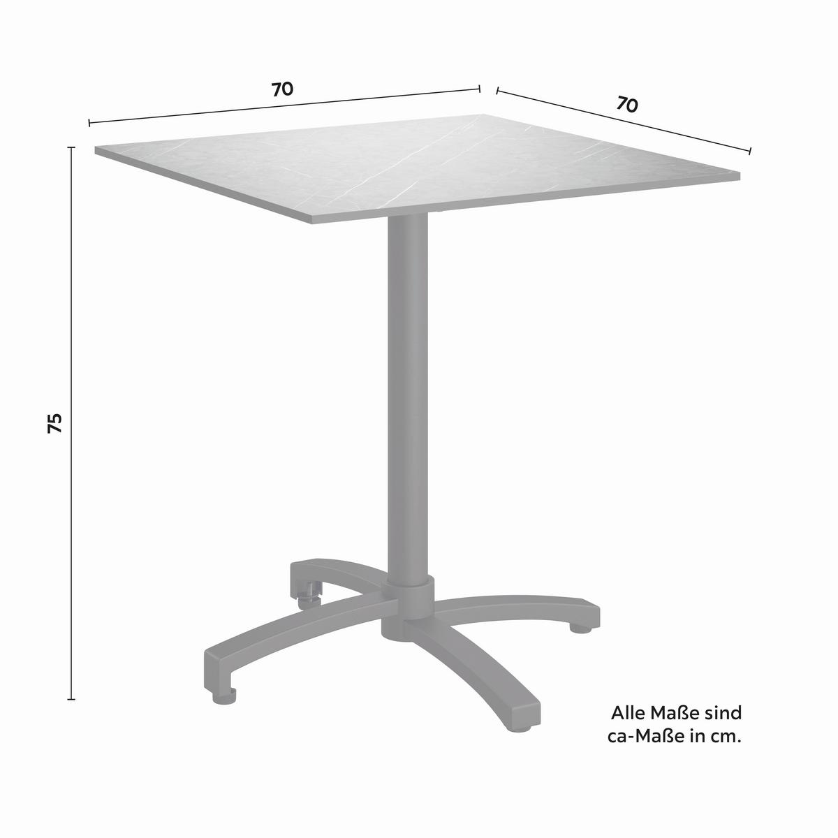 ZAHRADNÍ STŮL HEINER - šedá/černá, Basics, kov/plast (70/75/70cm)