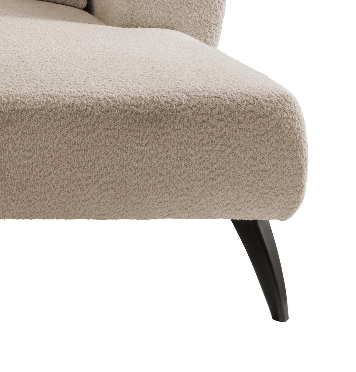 Ecksofa Colori Beige S: 264/160 Cm - Beige/Schwarz, MODERN, Holz/Textil (264/160cm) - MID.YOU