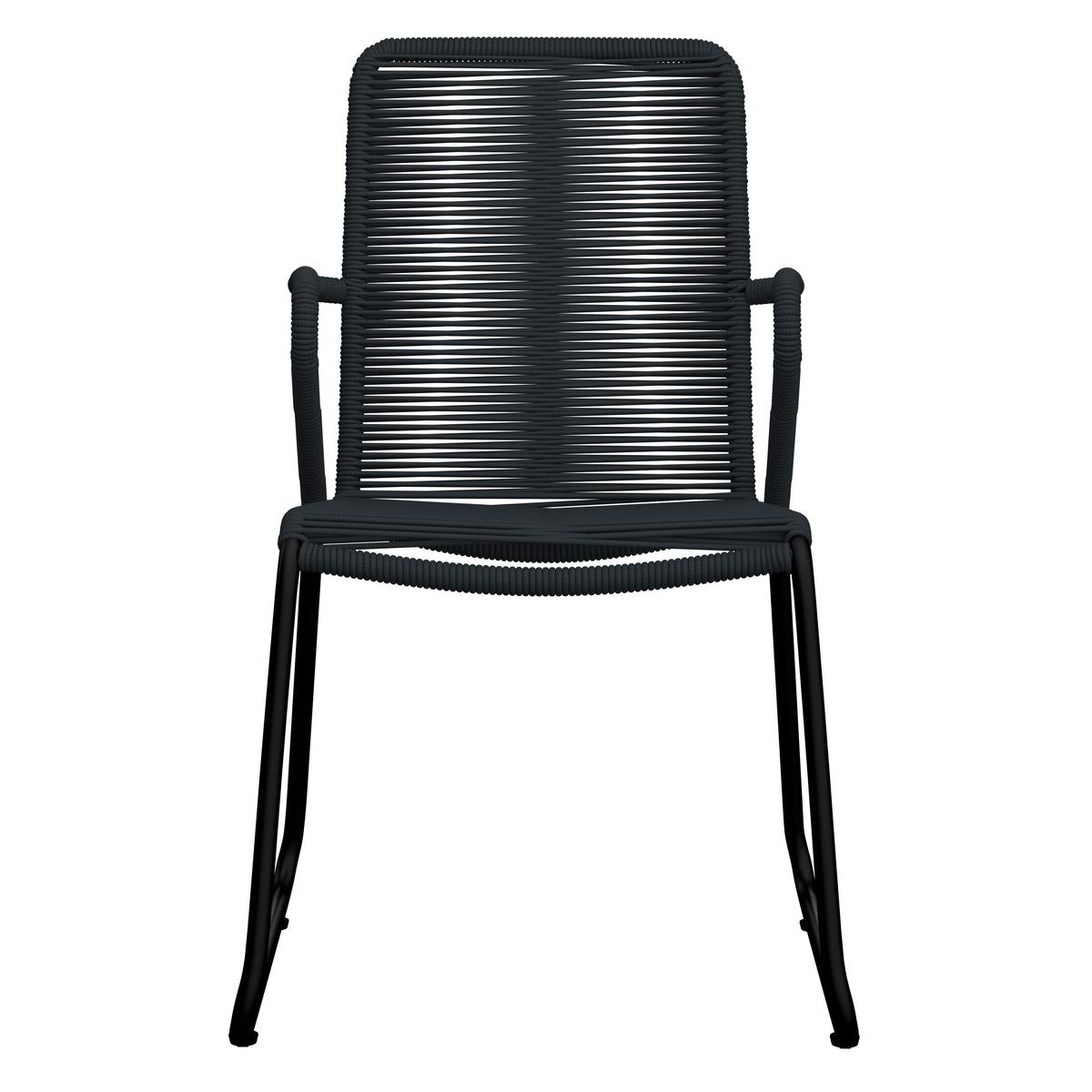 Gartenstuhl Stapelbar Trendy New Carbonstahl - Anthrazit/Schwarz, MODERN, Kunststoff/Metall (58/88/54cm) - Beldano