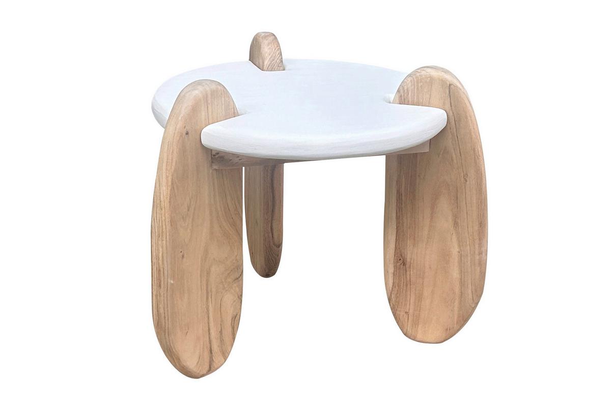 Beistelltisch Naturfarben/Weiß B: 50 cm - Naturfarben/Weiß, Design, Holz/Holzwerkstoff (50/50/50cm) - MID.YOU