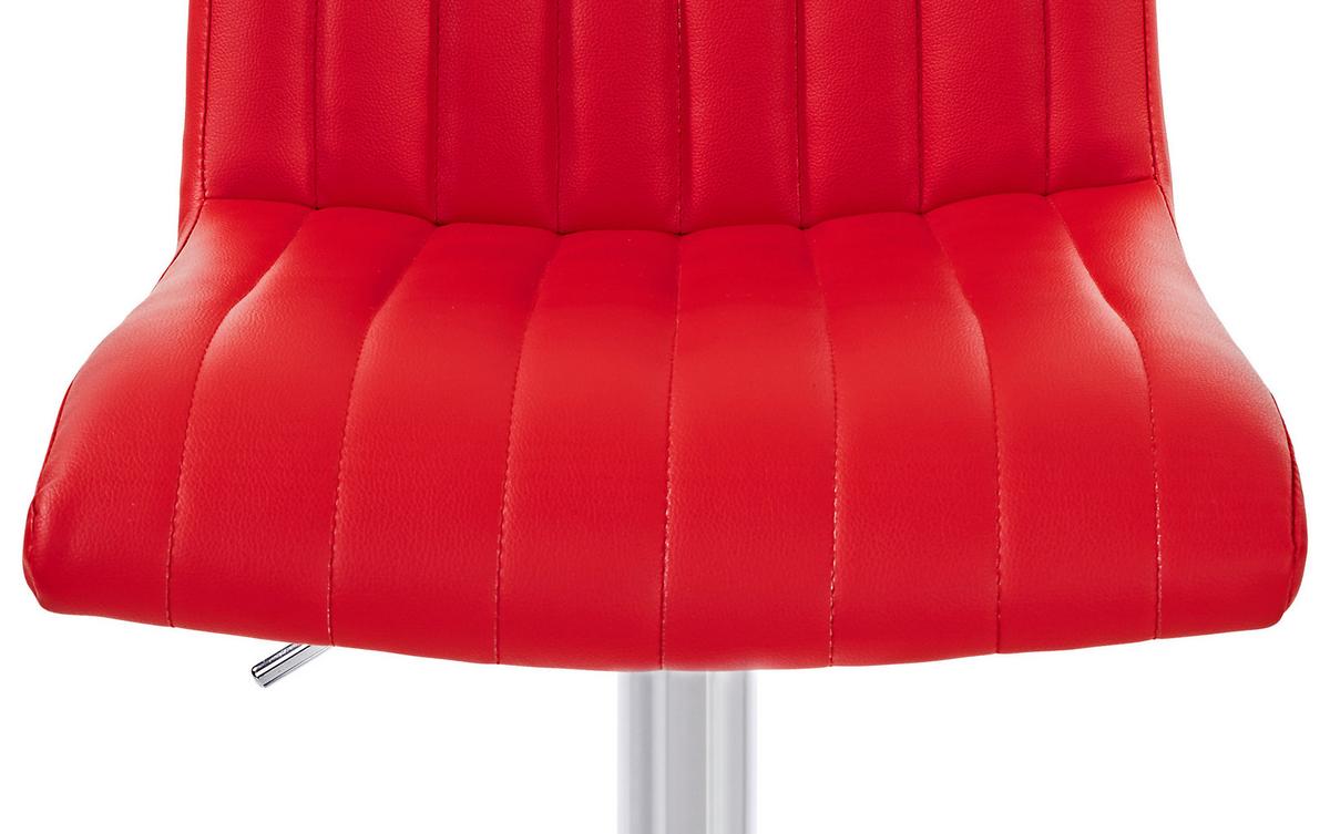 Barhocker Party Rot/Chrom höhenverstellbar mit Lehne - Chromfarben/Rot, MODERN, Textil/Metall (43/91-112/54cm) - MID.YOU