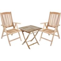 Gartenmöbel Set 3-tlg. Java Teakholz - Teakfarben, Basics, Holz (70/59/105cm) - Gardenson