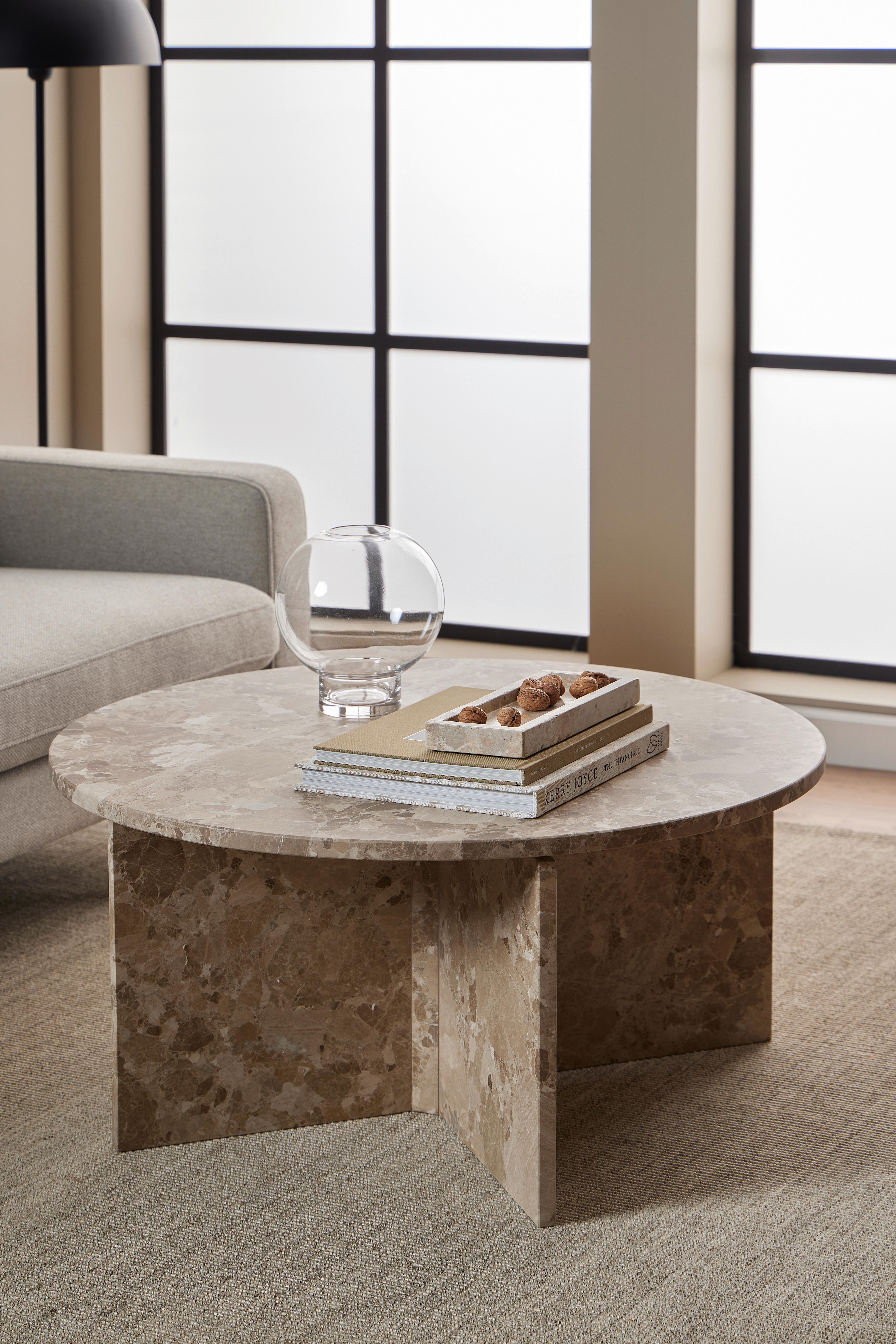 Couchtisch Vega Braun, 90 Cm - Braun, Design, Stein (90/90/42cm) - MID.YOU