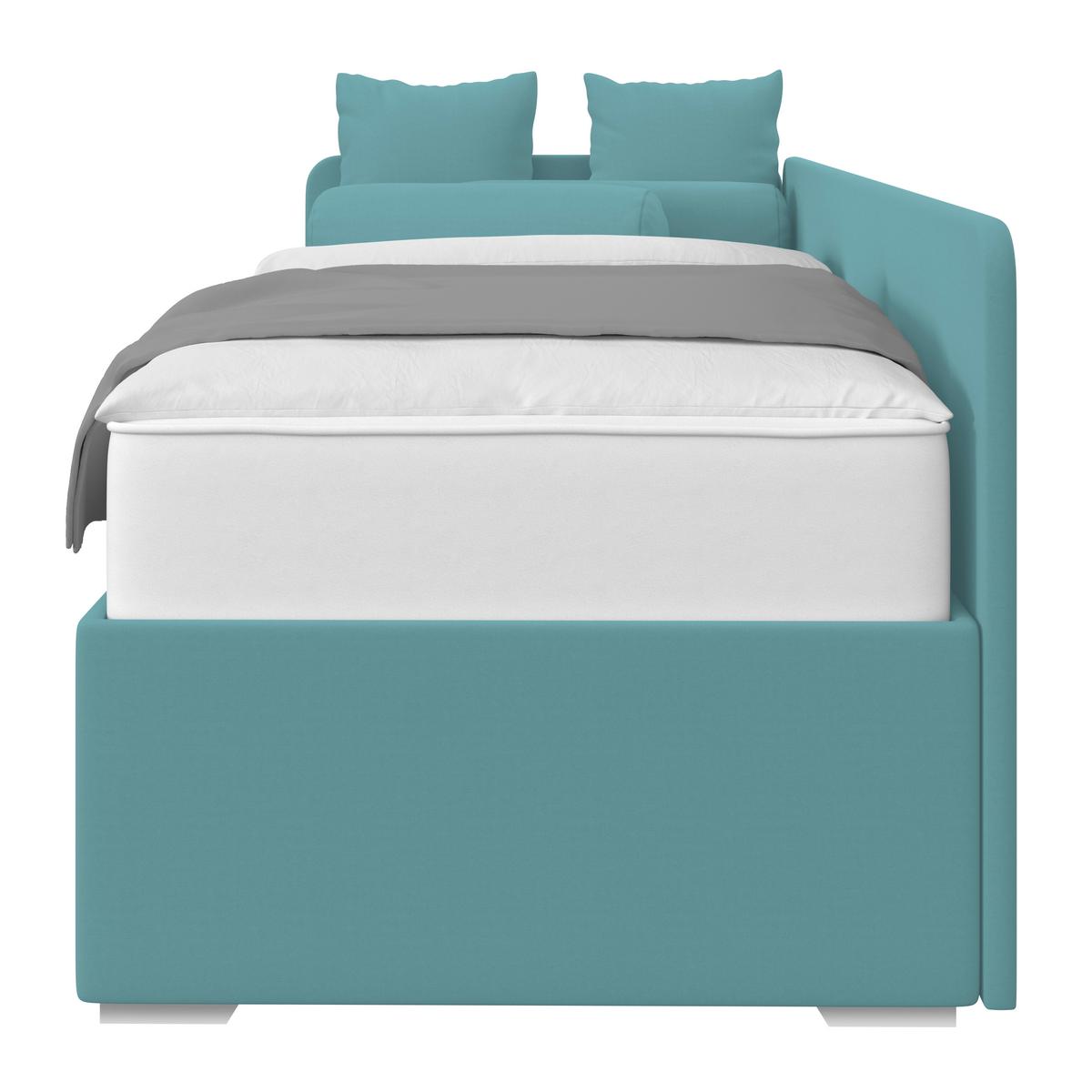 Polsterbett Remi - Türkis/Chromfarben, MODERN, Holz/Textil (90/200cm)