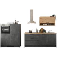 Zweizeilige Küche Toronto 203 + 123 cm mit Geräten Anthrazit - Anthrazit/Eiche Artisan, Design, Holzwerkstoff (203-123cm) - MID.YOU