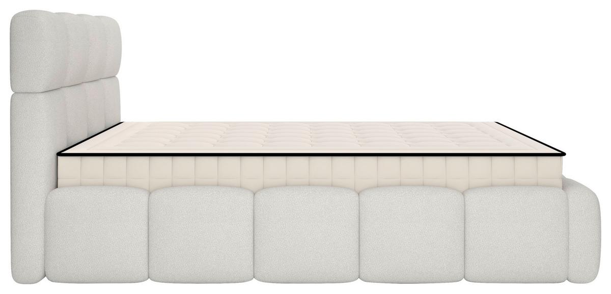 Polsterbett Cloudy M. Matratze Creme, Lf: 140x200 Cm - Creme/Grau, Trend, Holz/Holzwerkstoff (140/200cm) - Luca Bessoni
