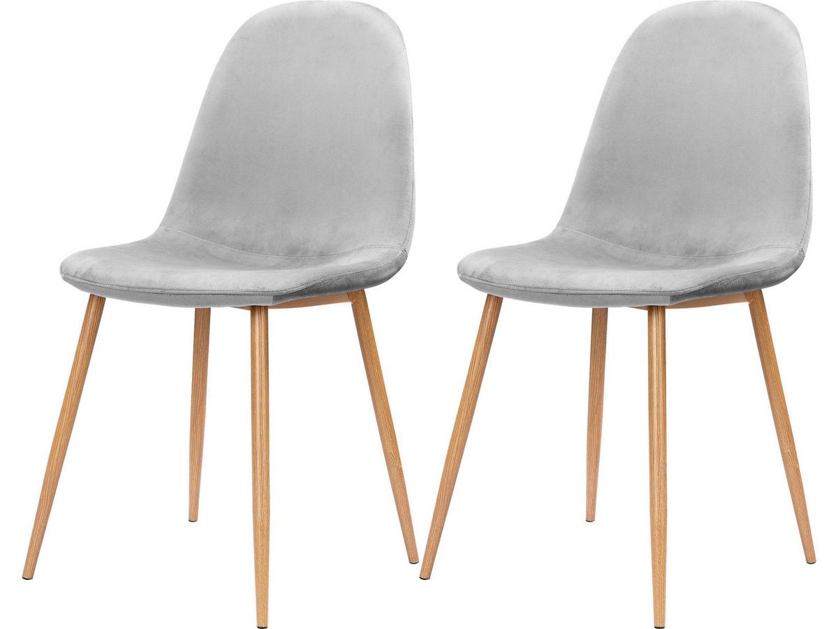 Stuhl-Set Monza Grau B: 44cm 2--Teilig - Eichefarben/Grau, Design, Textil/Metall (44/87/51cm) - MID.YOU