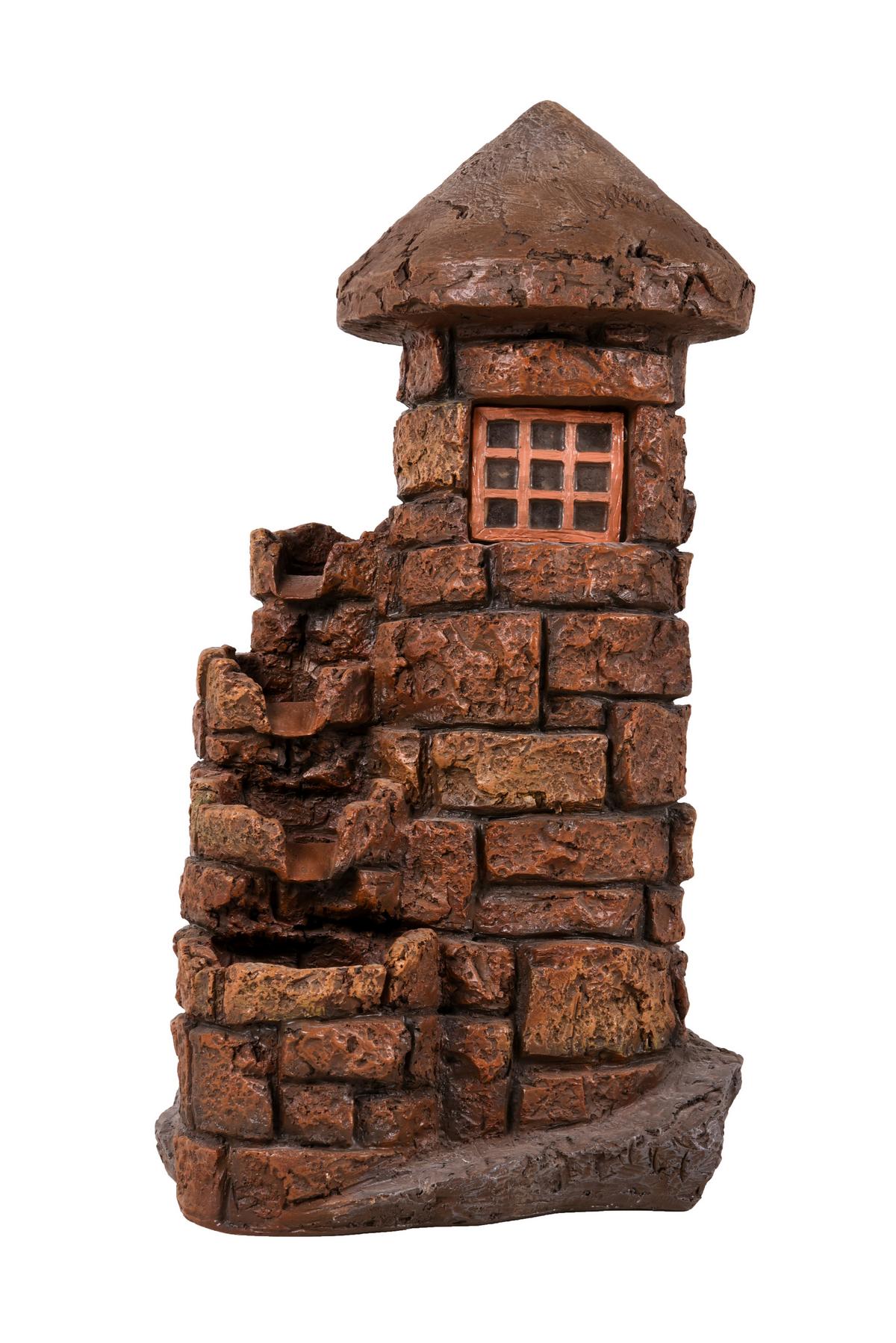 Gartenbrunnen Hades Mit Led- Beleuchtung Rostfarben - Rostfarben, Basics, Kunststoff (39/68/33cm)