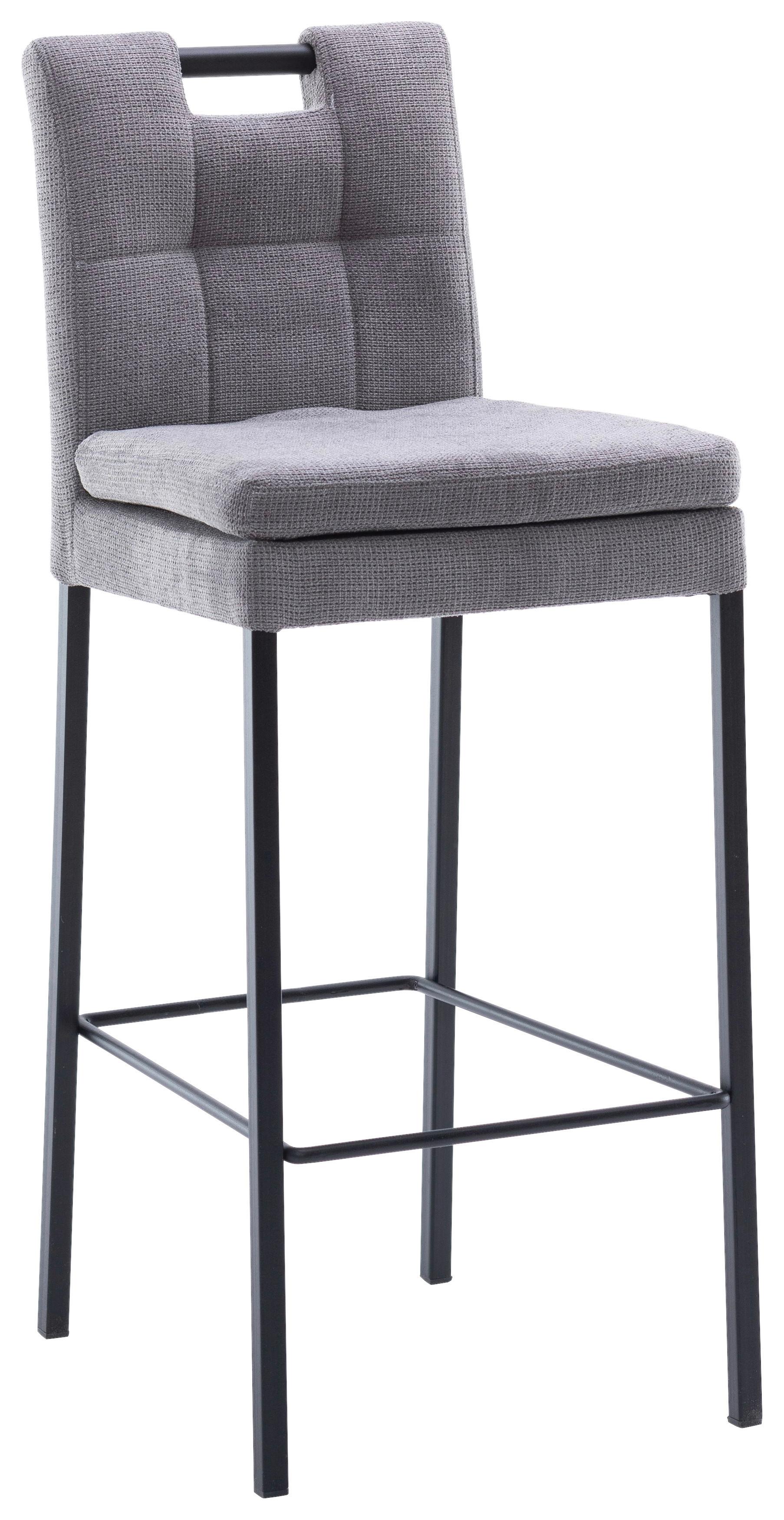 Barhocker Madrid Schwarz/grau B: 42 Cm - Schwarz/Grau, Design, Textil/Metall (42/102/52cm) - Cantus