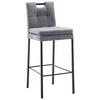Barhocker Madrid Schwarz/grau B: 42 Cm - Schwarz/Grau, Design, Textil/Metall (42/102/52cm) - Cantus