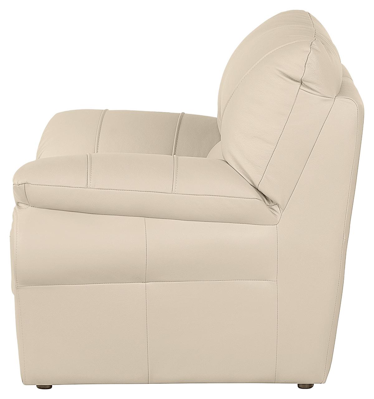 Sessel Oslo Beige B: 105 cm - Beige/Schwarz, Design, Leder (105/92/85cm) - Livetastic