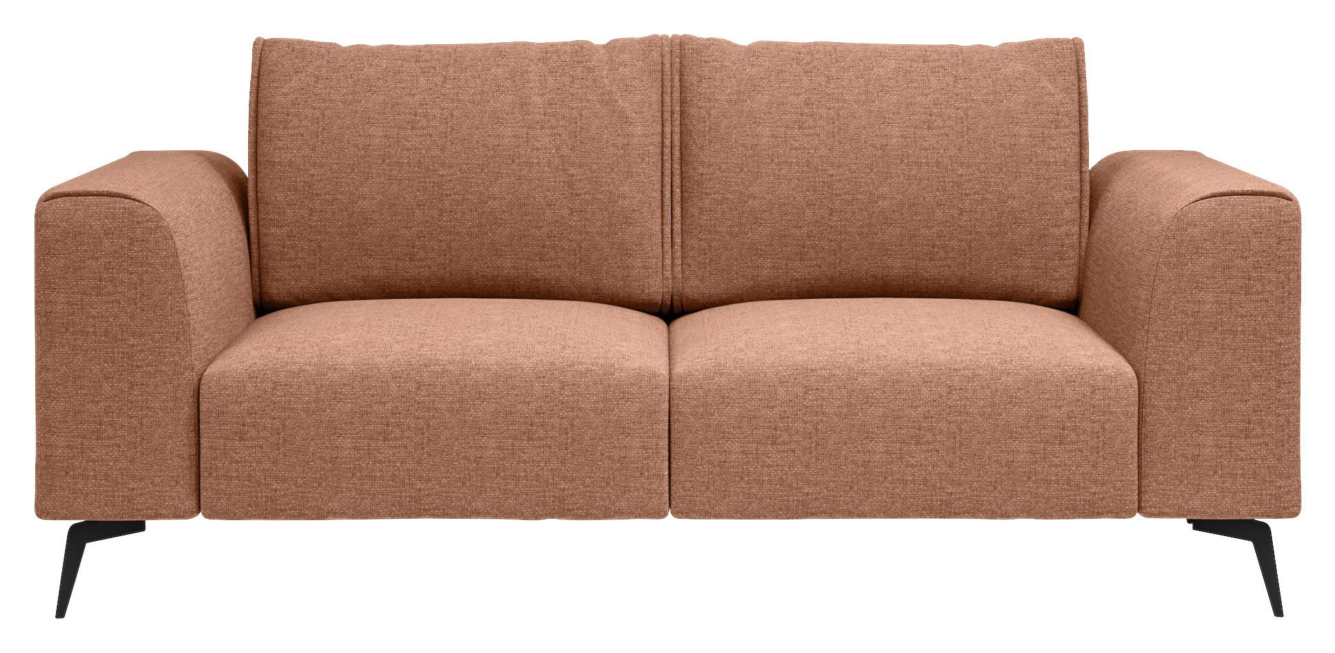 Dvojmiestna pohovka SEUL, oranžová - oranžová/čierna, Design, kov/drevo (186/88/90cm) - MID.YOU