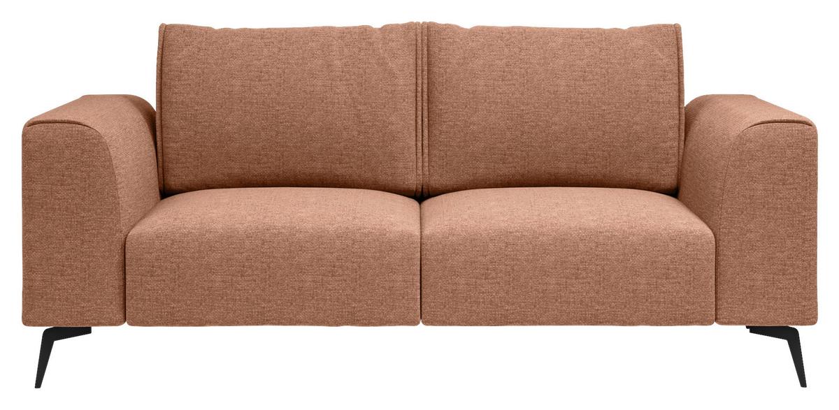 Dvoumístná pohovka SEUL, oranžová - oranžová/černá, Design, kov/dřevo (186/88/90cm) - MID.YOU