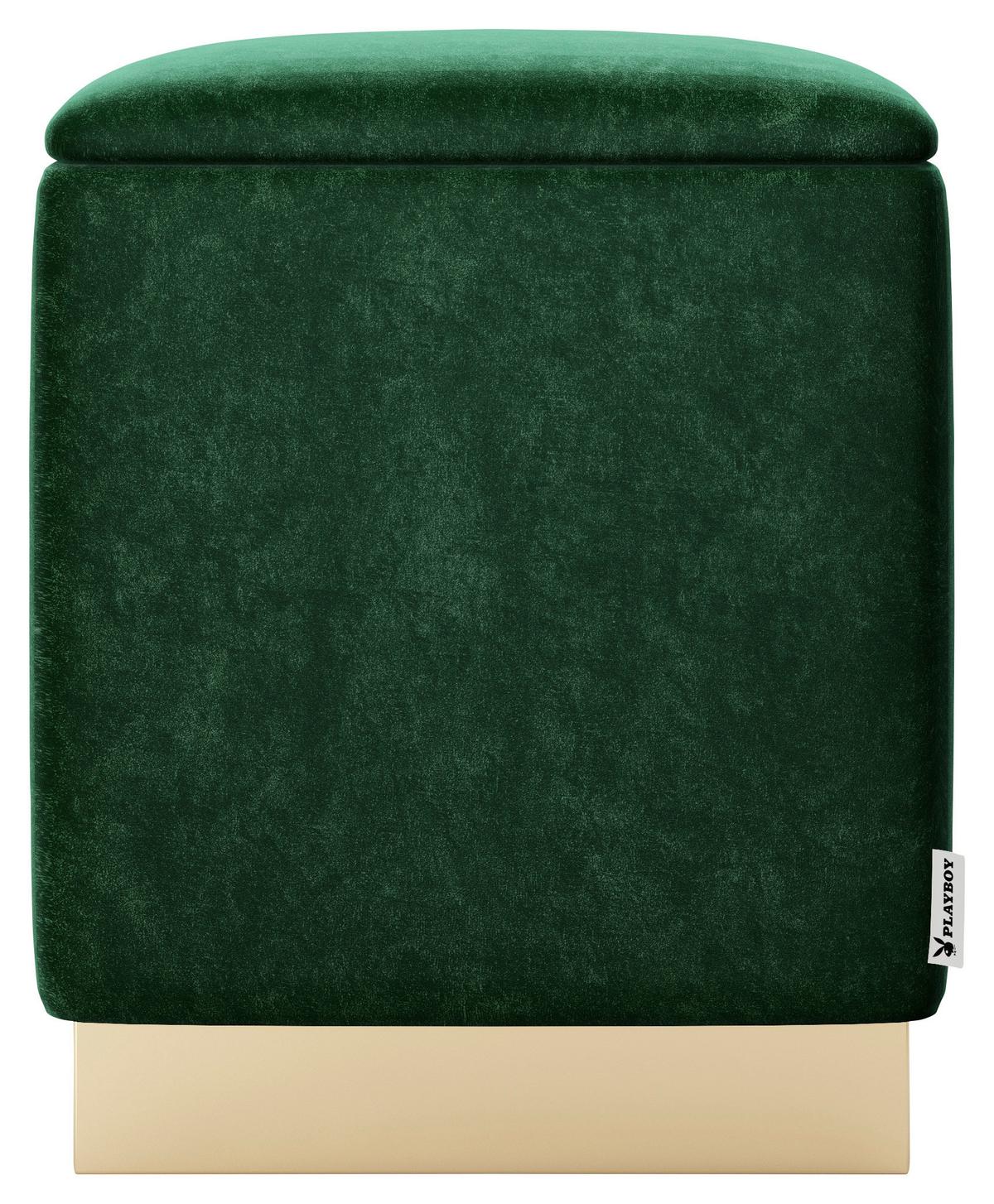 Hocker Betty - Goldfarben/Grün, LIFESTYLE, Textil (34/44/37cm) - Playboy