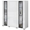 Kommode Caro Weiß B: 120 Cm - Weiß Hochglanz/Schwarz, Design, Glas/Holzwerkstoff (120/121,9/39,5cm) - Livetastic