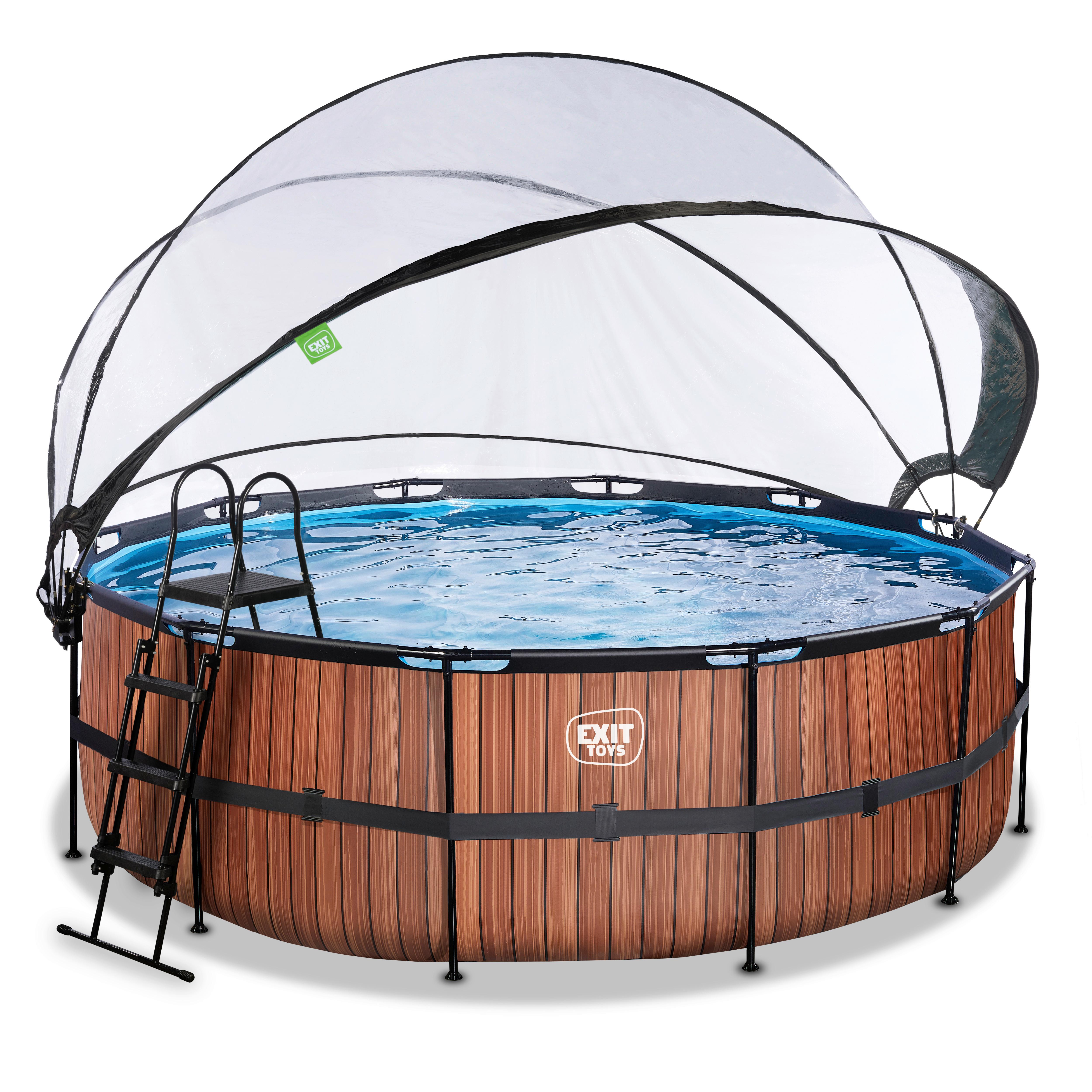 Pool-Set Braun, D/H: 427x122cm - Braun, KONVENTIONELL, Kunststoff (427/122cm) - EXIT Toys