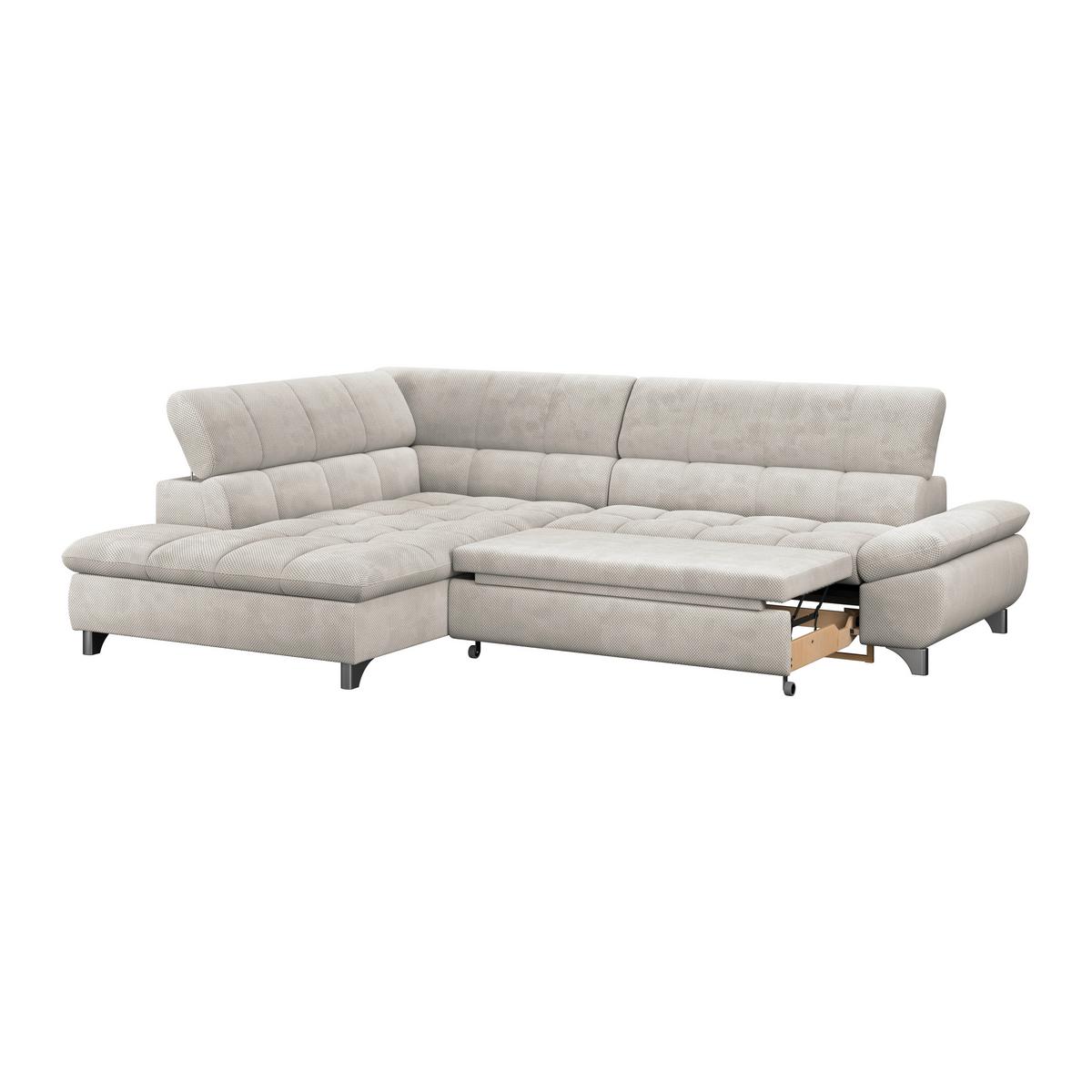 Ecsofa Gemini Creme, B: 312cm - Chromfarben/Creme, KONVENTIONELL, Textil (234/312cm)