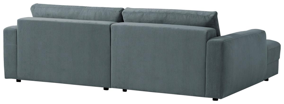 Ecksofa Bourbon - Blaugrau/Schwarz, MODERN, Textil (176/250cm) - Trendmanufaktur